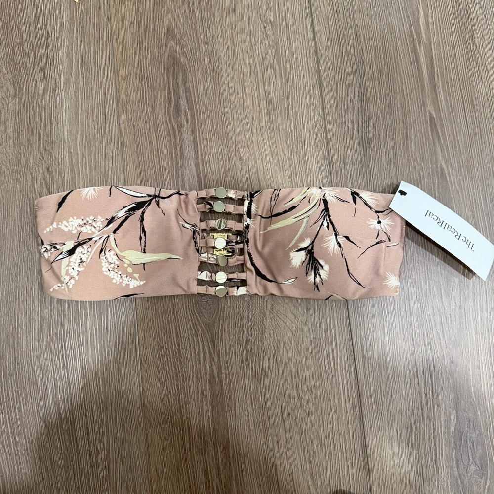 Zimmermann Floral Brown Black bandeau gold details 3